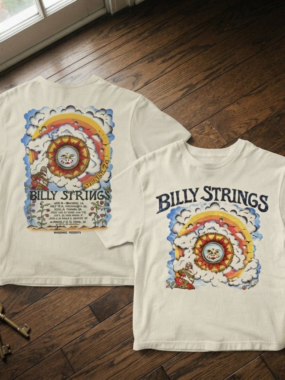 Billy Strings Psychedelic Sun Rainbow Vintage Cream T-Shirt
